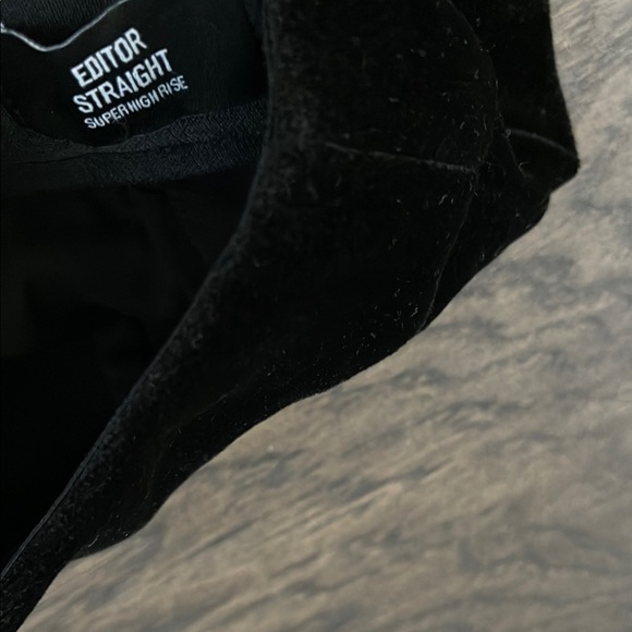 Express Black Velour/Velvet Ankle Trousers - Picture 4 of 7